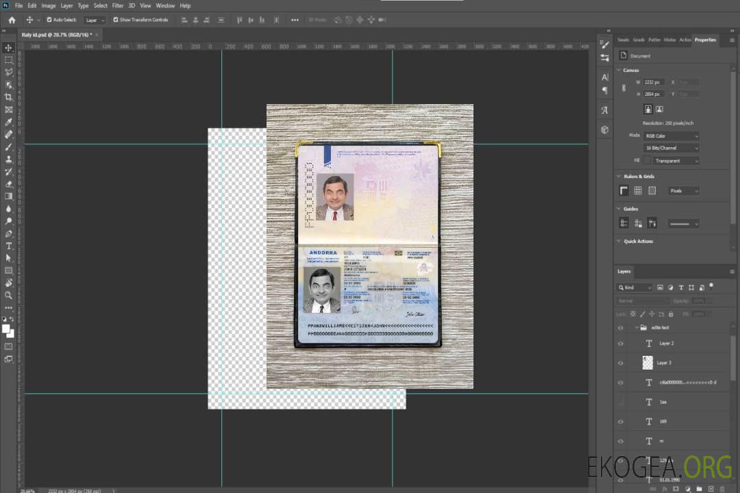 Photo d'identité d'Andorre template Photo d'identité d'Andorre template